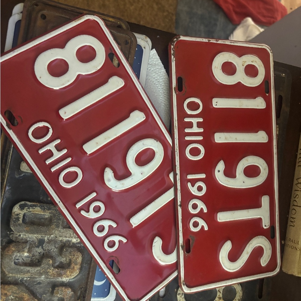Vintage Ohio 1966 License Plates